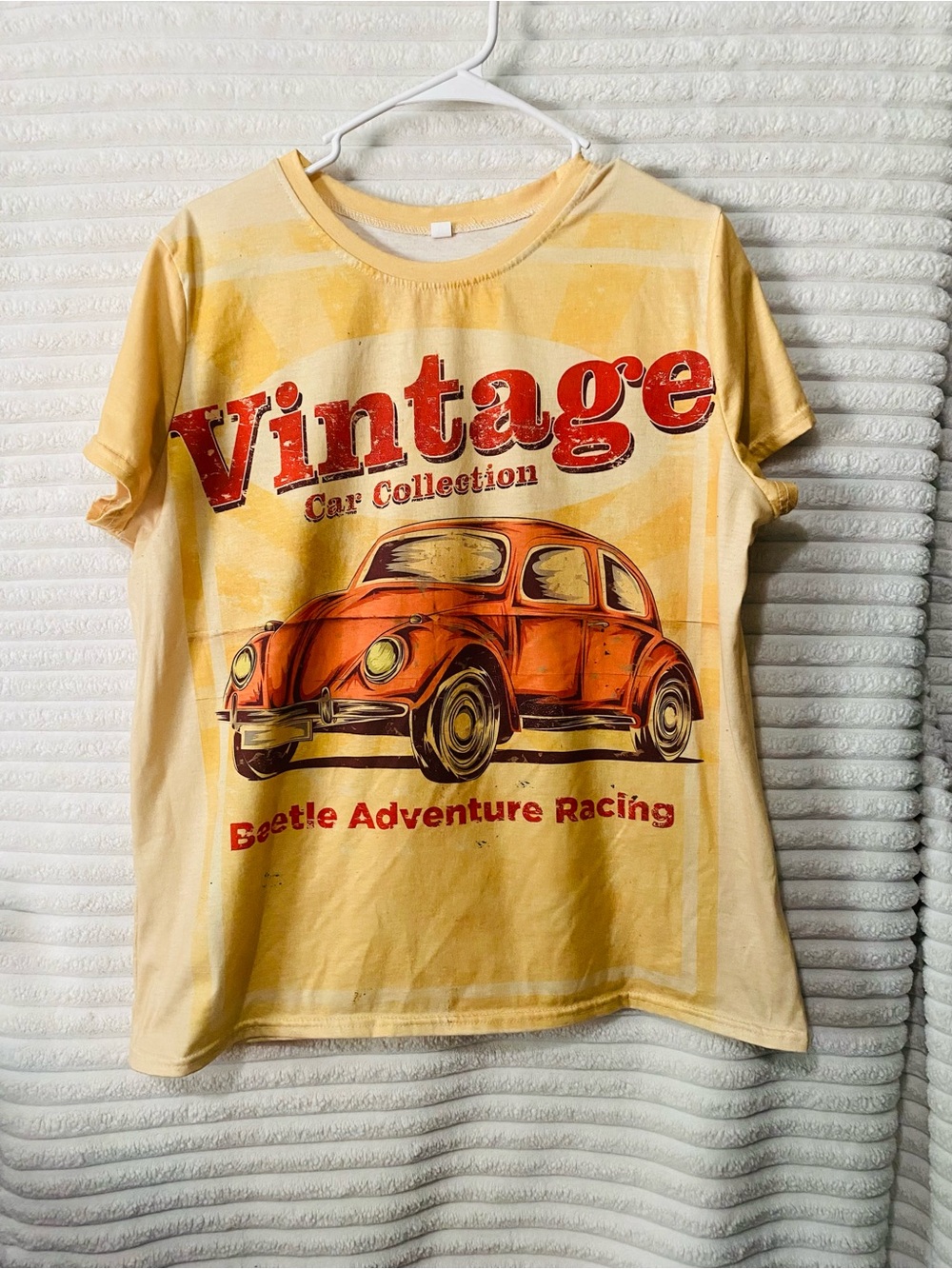 Vintage Car Graphic Short Sleeve Tee - Yellow